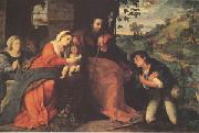 Palma Vecchio The Adoration of the Shepherds with a Donor (mk05) oil painting picture wholesale